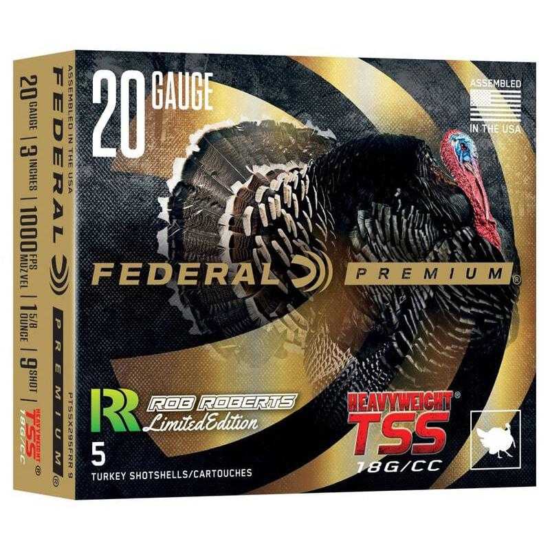Federal Heavyweight TSS Rob Roberts Special Edition Shotshell 20ga 3″ 1-5/8oz 1000 fps #9 5/ct