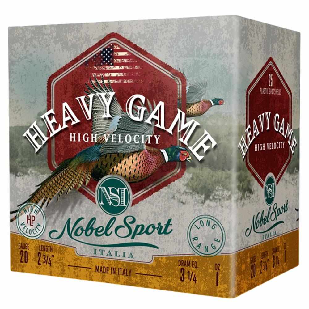Nobel Sport Heavy Game High Velocity Shotshell  20ga 2-3/4″ 1oz 1330 fps #6 25/ct