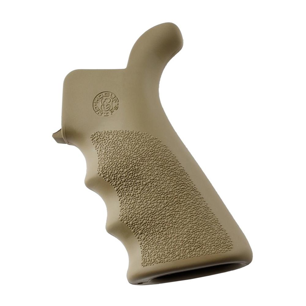 Hogue AR-15/M-16 Rubber Beavertail Grip with Finger Grooves – Desert Tan