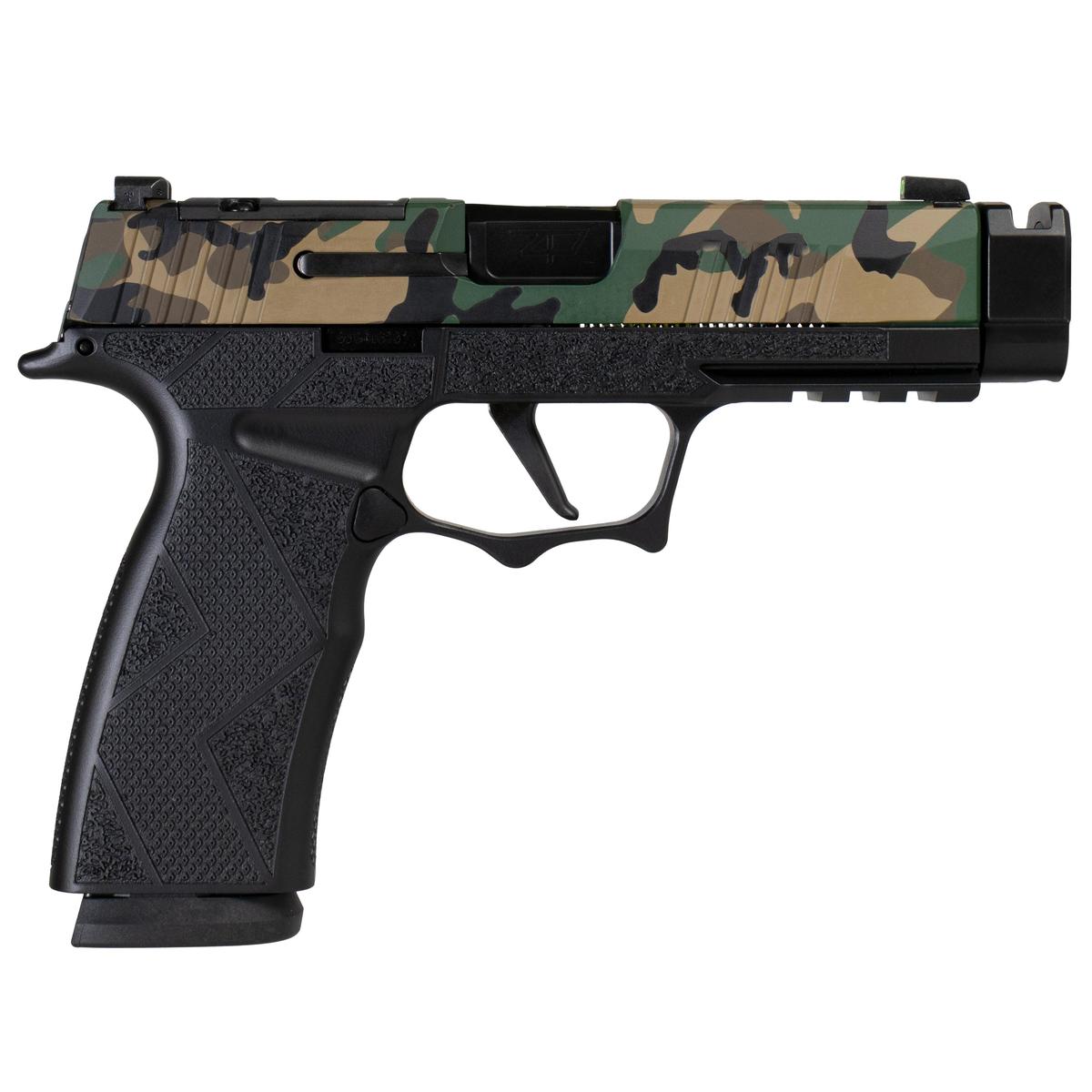 Sig Sauer P365 XMACRO TACOPS “Muilticam” Slide Handgun 9mm Luger 17rd Magazines(3) 3.7″ Barrel w/Comp
