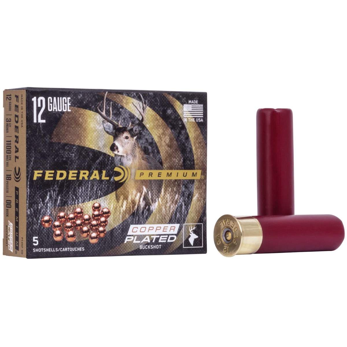 Federal Vital-Shok Buckshot 12ga. 3-1/2″ 1100 fps #00  5/ct