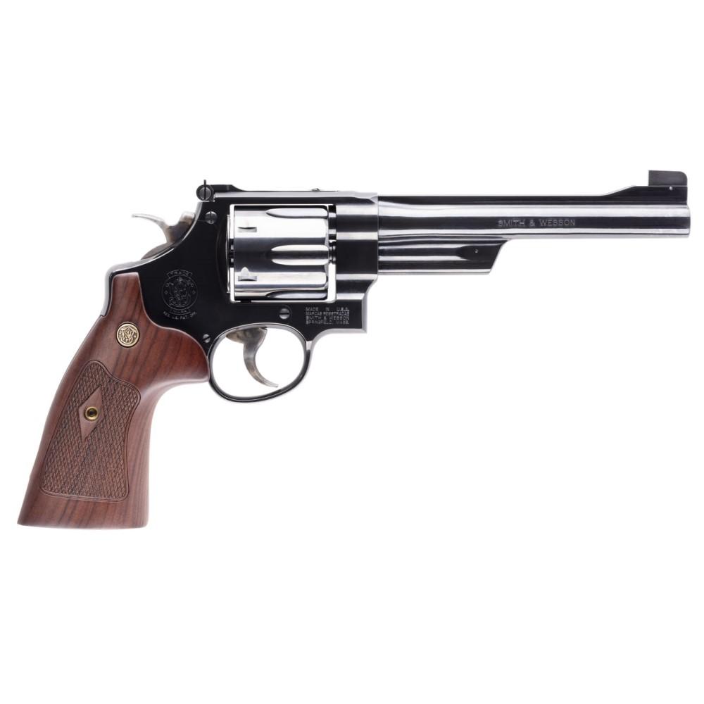 Smith & Wesson Model 25 N Frame Series Handgun .45 Colt 6rd Capacity 6.5″ Barrel Blued with Wood Grip