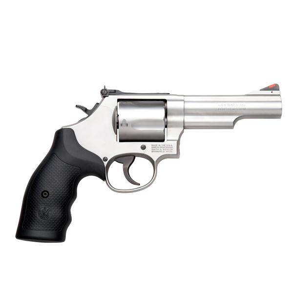 Smith & Wesson L-Frame Model 69 Handgun .44 Mag 5rd Capacity 4″ Barrel Silver with Black