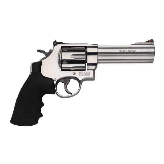 Smith & Wesson N-Frame Model 629 Handgun .44 Mag 6rd Capacity 5″ Barrel Silver with Black Grip