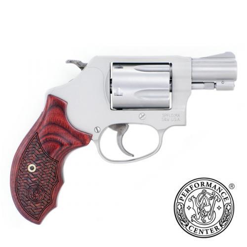 Smith & Wesson J-Frame Performance Center Model 637 Enhanced Action Handgun .38 Spl 5rd Capacity 1.88″ Barrel Silver with Brown Grip