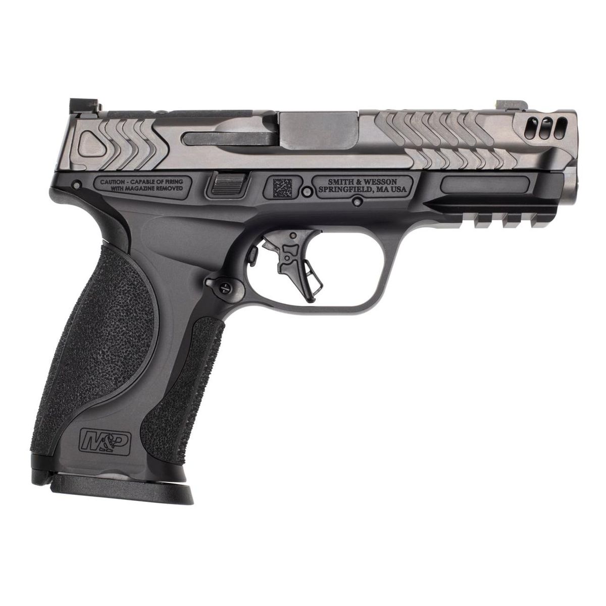 S&W PC M&P 9 M2.0 Metal Carry Comp Handgun 9mm Luger 17rd Magazine(2) 4.22″ Barrel Optic Ready No Thumb Safety