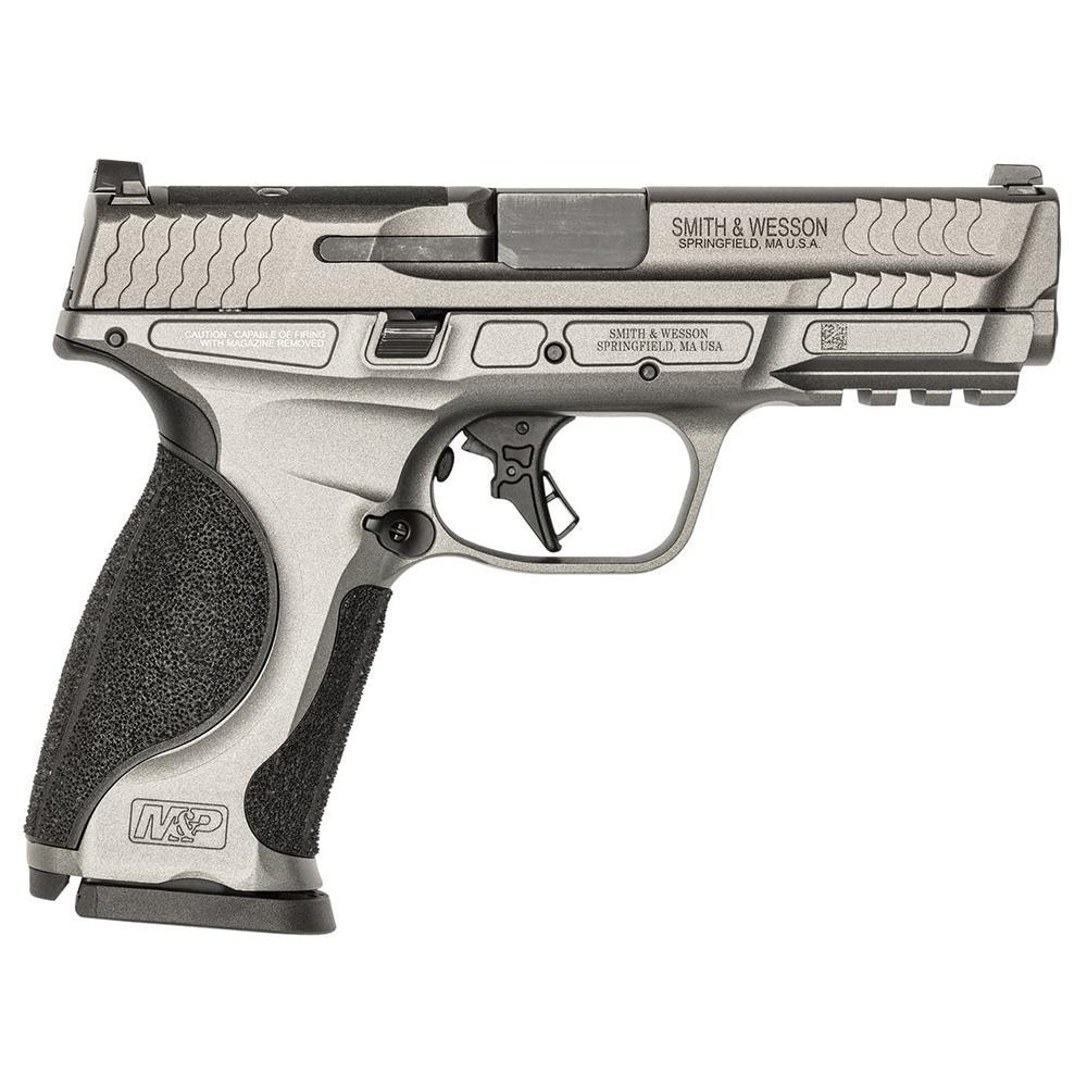S&W M&P 9 M2.0 Metal OR Optic Ready Handgun 9mm Luger 10rd Magazines(2) 4.25″ Barrel  No Thumb Safety Tungsten Gray