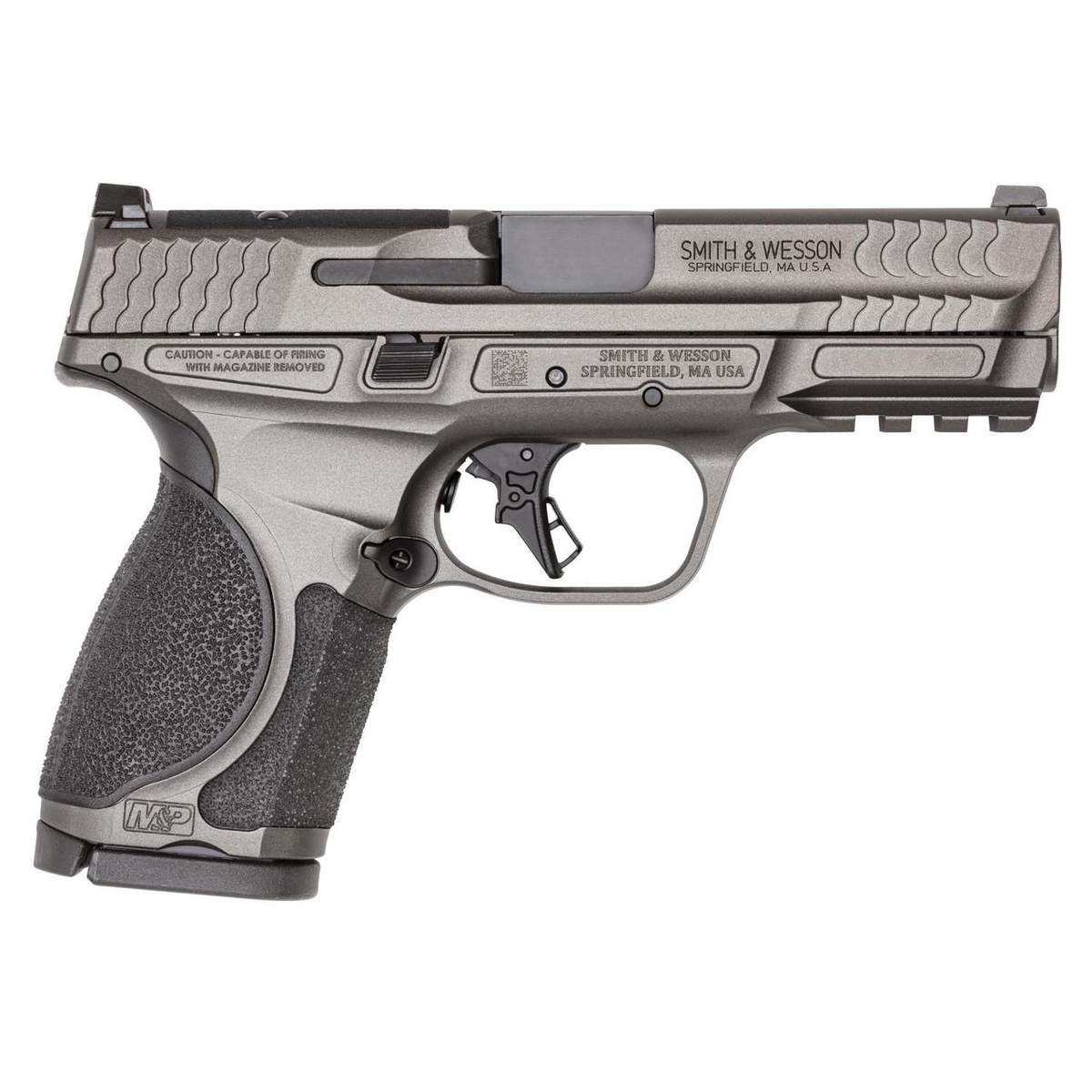 S&W M&P 9 M2.0 Metal Compact OR Handgun 9mm Luger 15rd Magazine(2) 4″ Barrel Tungsten Gray Cerakote No Thumb Safety