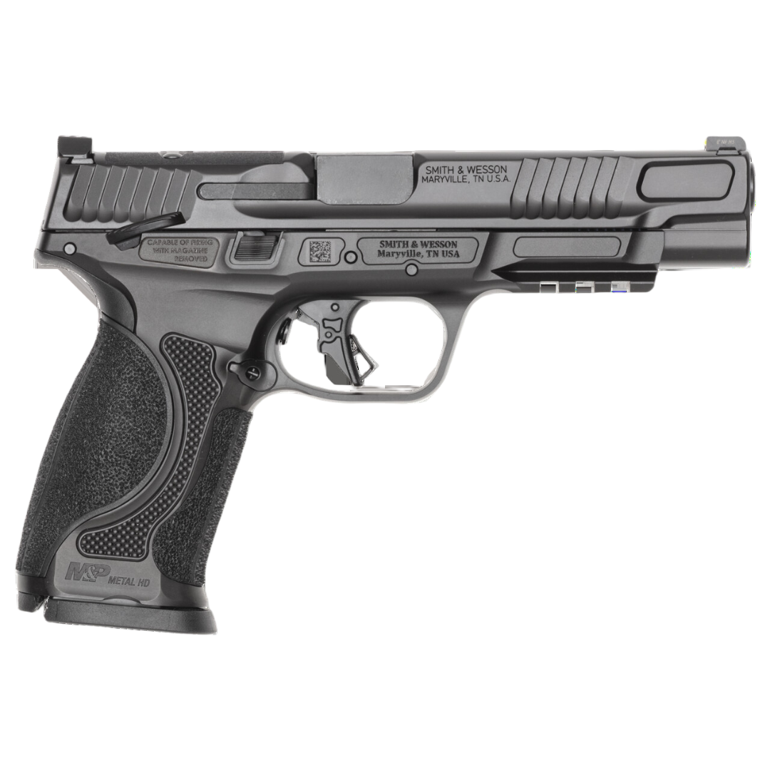 S&W M&P9 M2.0 Metal HD Handgun 9mm Luger 10rd Magazines(2) 5″ Barrel Optic Ready Thumb Safety Black Steel Frame