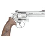 S&W Model 686 Plus Engraved Handgun .357 Mag/38 Spl 7rd Capacity 4.13″ Stainless Barrel Walnut Grips