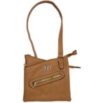 Bulldog Cross Body Style Conceal Carry Purse W/ Holster Small Tan