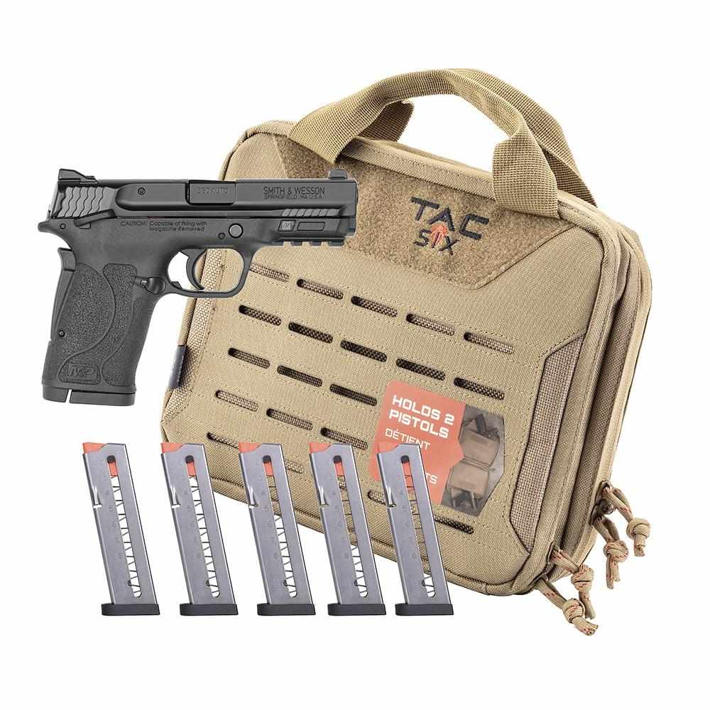 Smith & Wesson M&P380 Shield EZ M2.0 Handgun Bundle .380 Auto 8rd Magazines (5) 3.68″ Barrel Black with Case