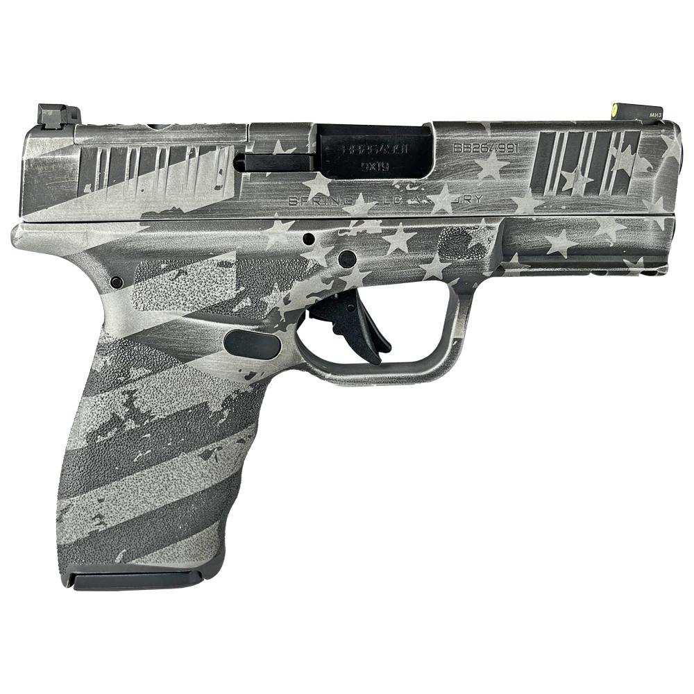 Springfield Hellcat Pro OSP “Distressed Flag White” Handgun 9mm Luger 15rd(2) Magazines 3.7″ Barrel