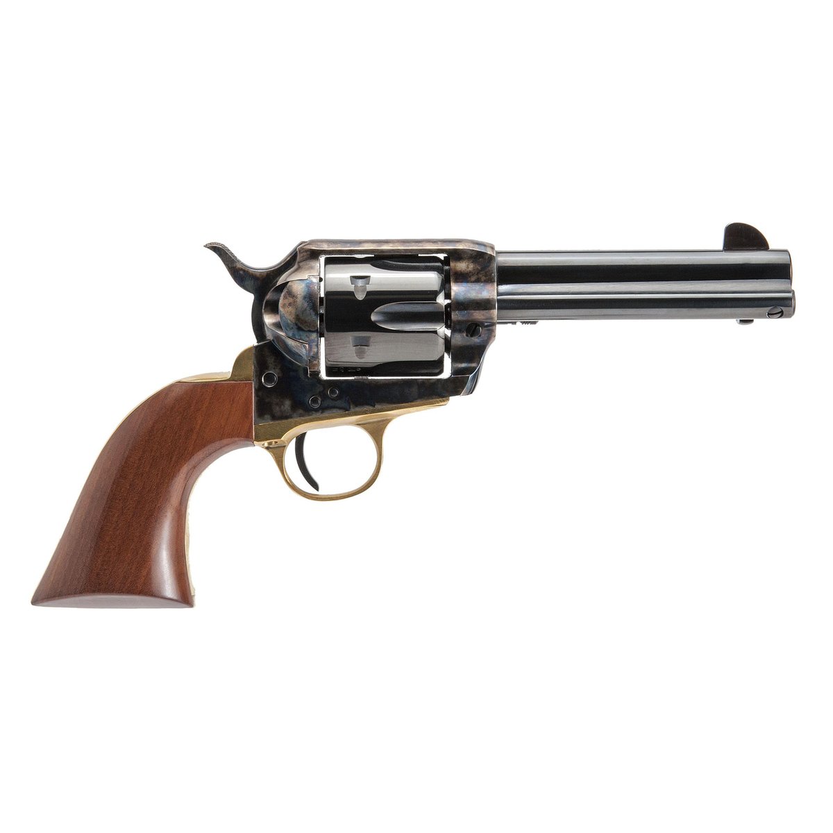 Cimarron Firearms Pistolero Dual Cylinder Case Hardened Handgun 9mm Luge/.357 Mag 6rd Capacity 4.75″ Barrel Wood Grips