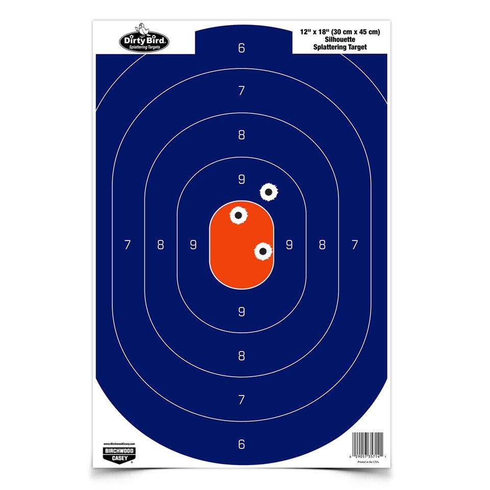 Birchwood Casey Dirty Bird Silhouette Paper Target 12″x18″ Blue/Orange 50/ct