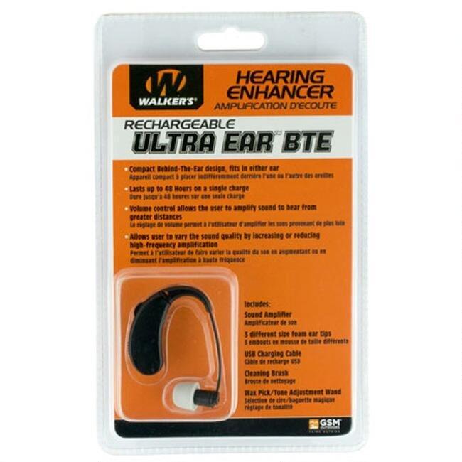 Walker’s Ultra Ear Behind the Ear Hearing Enhancer Black