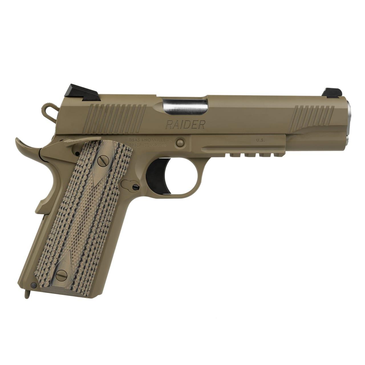 Tisas 1911 Raider B45R Handgun .45 Auto 8rd Magazine 5″ Barrel FDE Cerakote G10 Grips