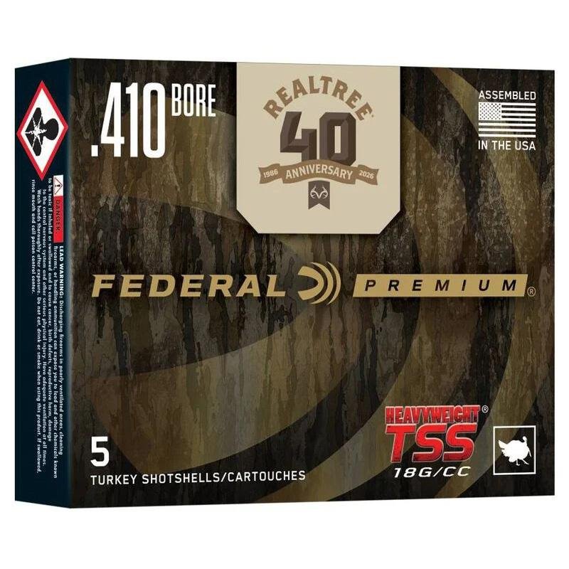 Federal Heavyweight TSS Realtree 40th Anniversary Special Edition Shotshell 410 ga 3″ 13/16oz 1100 fps #9 5/ct