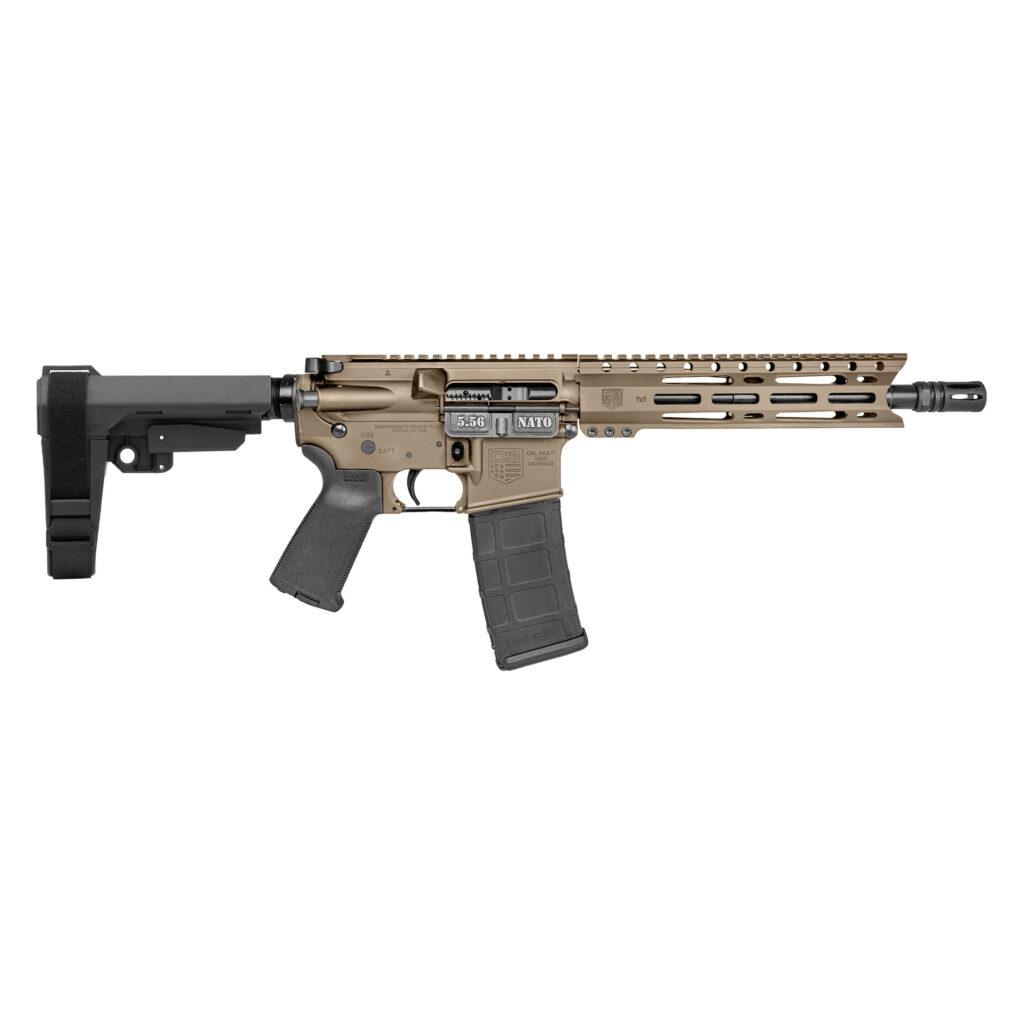 Diamondback DB15 Pistol 5.56mm 30rd Magazine(1) 10″ Barrel 9″ M-LOK Rail SBA3 Brace FDE