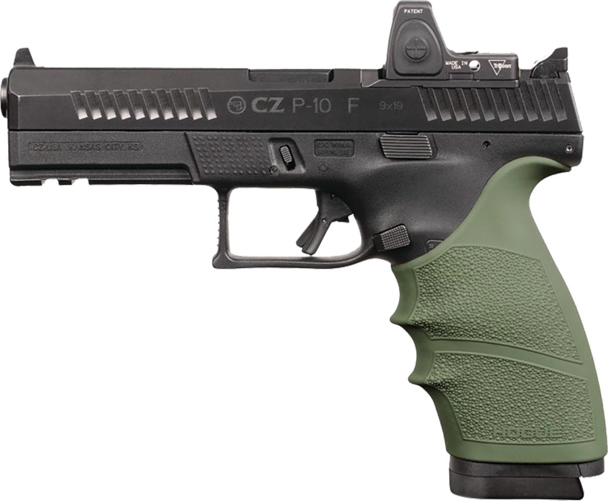 Hogue HandAll Beavertail Grip Sleeve CZ P-10 Full Size 9mm – OD Green
