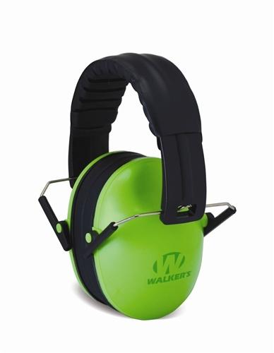 Walker’s Game Kids Folding Passive Ear Muffs-Lime Green