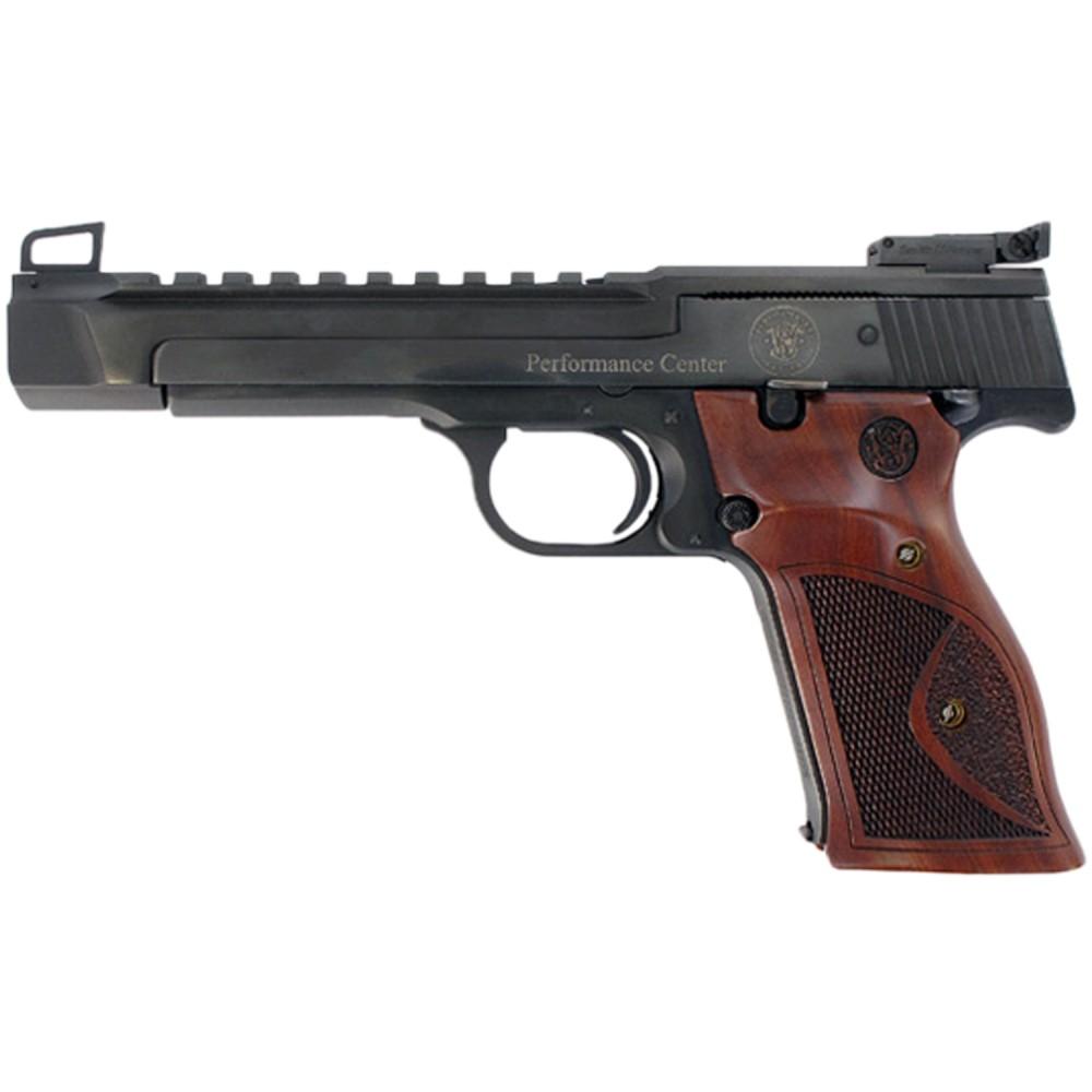 Smith & Wesson Model 41 Handgun 22 LR 10rd Magazine 5.5″ Barre Black with Wood Grip Adjustable Sights Optic Ready