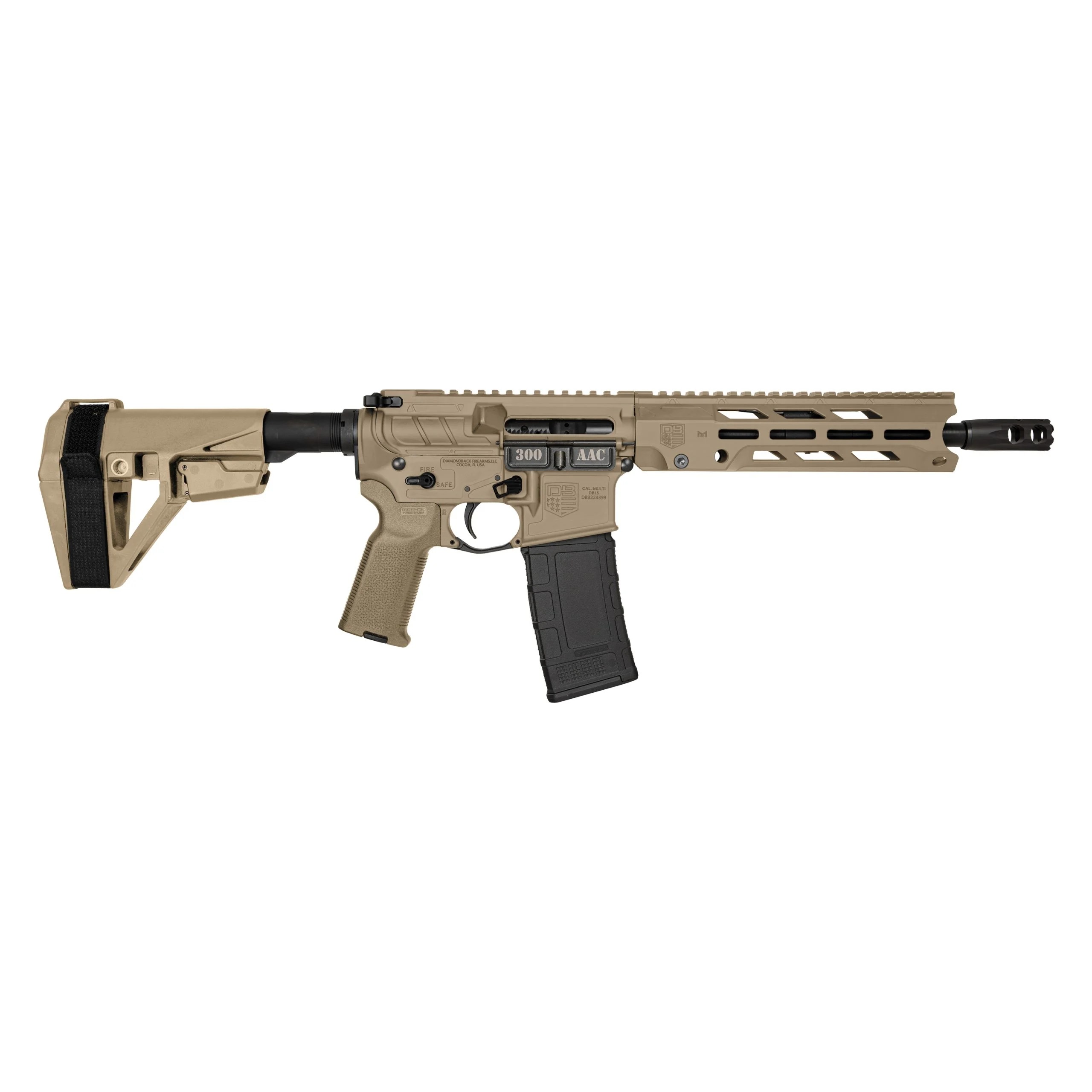 DIAMONDBACK FIREARMS DB15O 300BLK FDE 10″ BRACE
