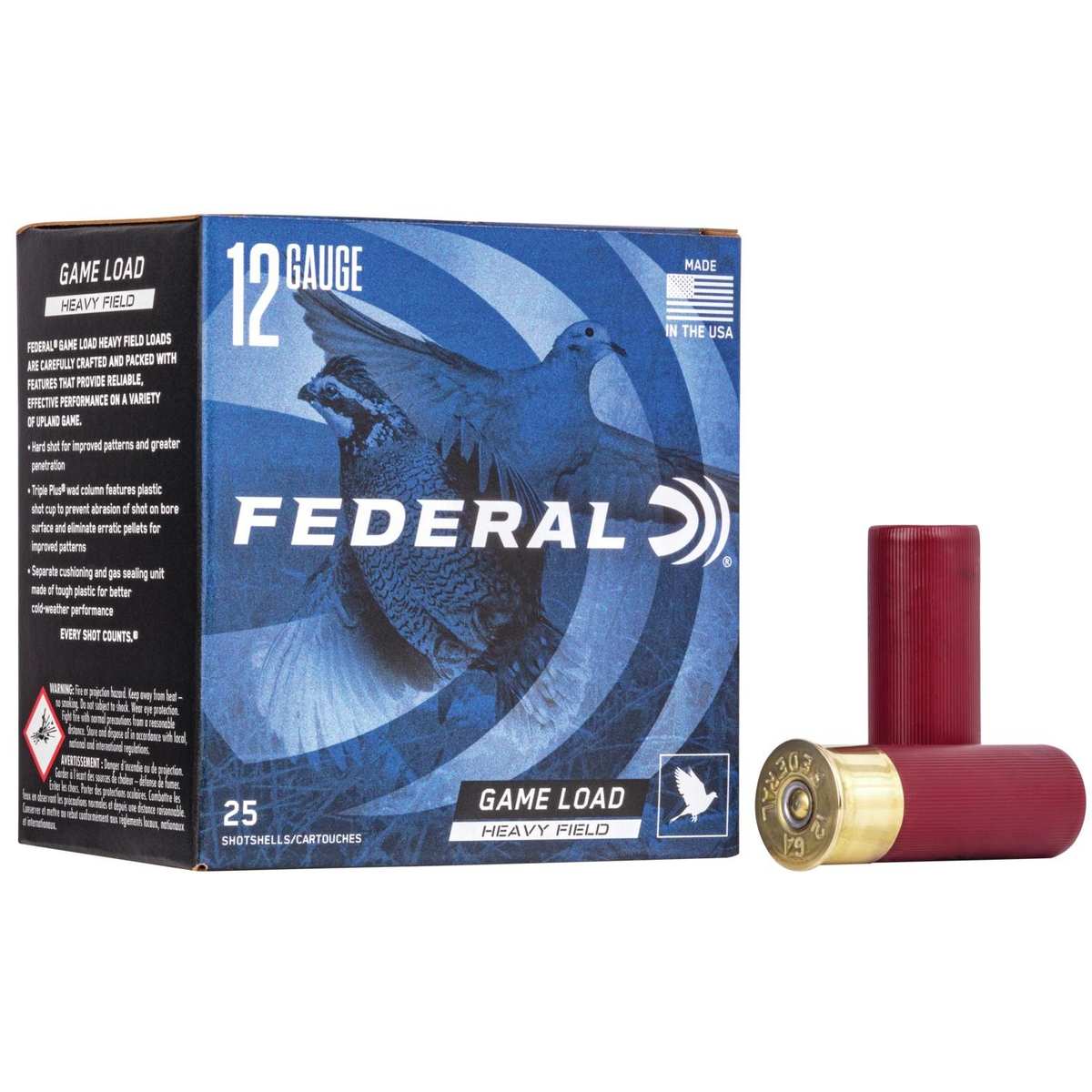 Federal Game-Shok Upland Game – Heavy Field Load – 12ga 2-3/4″ 1-1/8oz. #4-Shot 25/Box