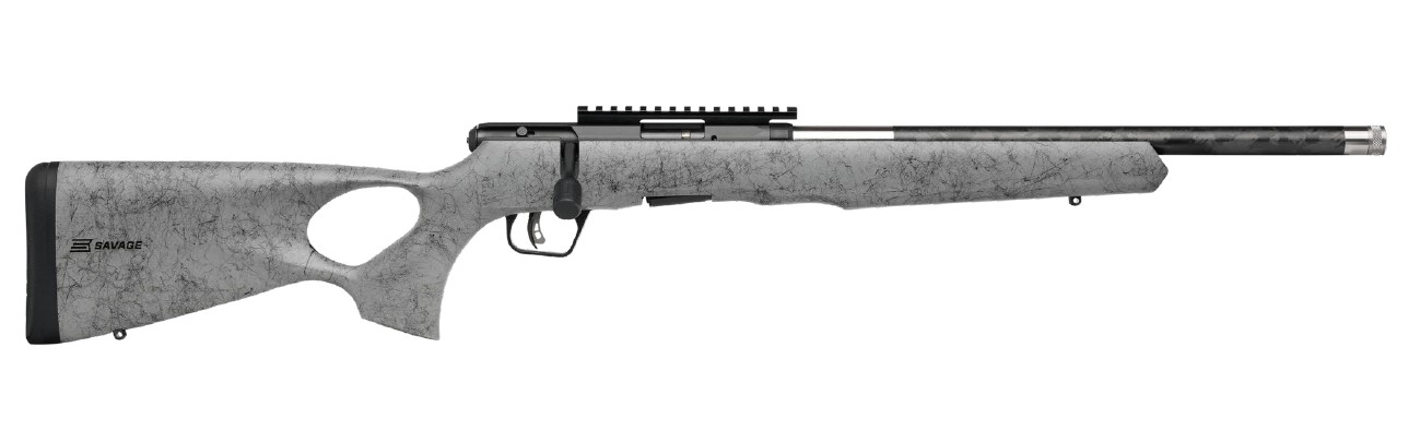 SAVAGE ARMS B22 22LR BL/GRY 18″ CARBON TB