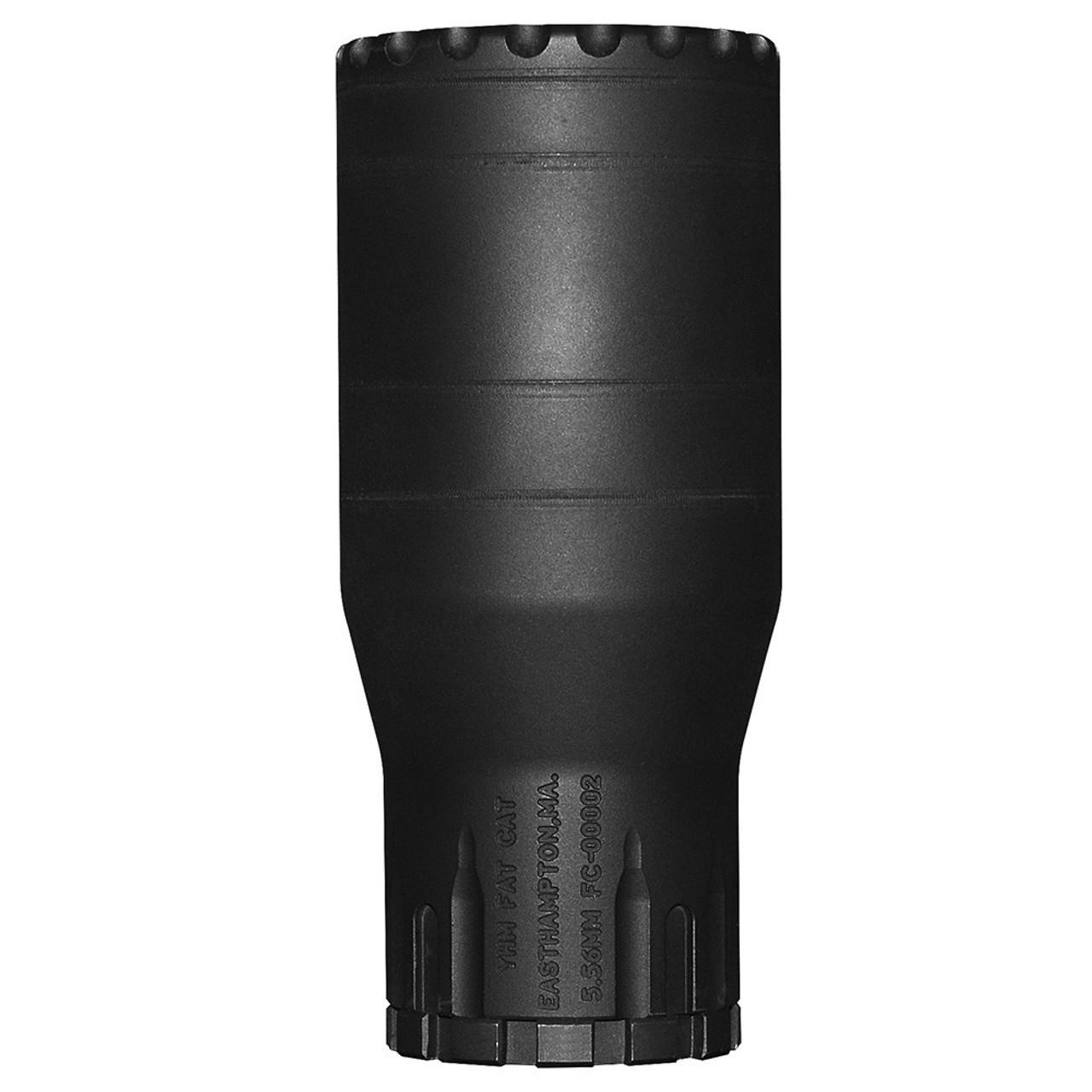 YHM Fat Cat 5.56mm QD Suppressor w/Mini sRx Muzzle Brake Cat End Cap 5.56mm Stainless Steel/Cobalt 6 Black 1/2×28