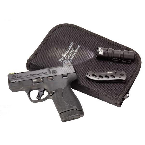 S&W Performance Center M&P 9 Shield Plus with Carry Kit 9mm Luger 10rd & 13rd Magazines (2) 3.1″ Ported Barrel Black