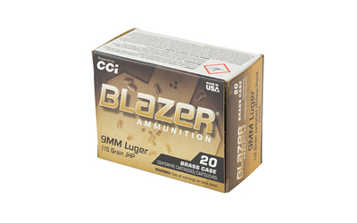 CCI BLAZER BRASS 9MM 115GR JHP 20