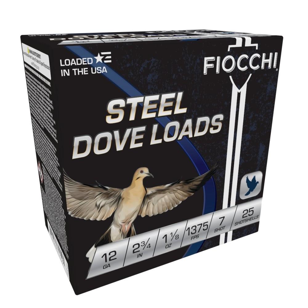 Fiocchi Steel Target Shotshells 12ga 2-3/4″ 1-1/8oz 1375fps #7 25/ct