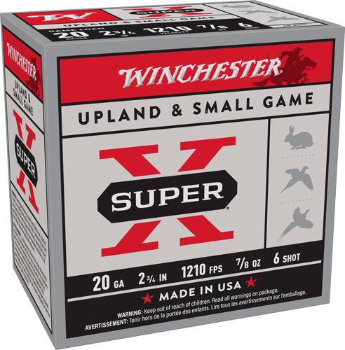 WINCHESTER SUPER-X 20GA 2.75″ – 7/8OZ #6 1210FPS 250RD CASE