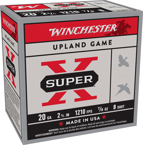 WINCHESTER SUPER-X 20GA 2.75″ – 7/8OZ #8 1210FPS 250RD CASE