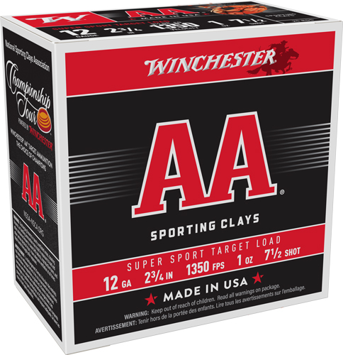 WINCHESTER AA 12GA 2.75 1OZ – #7.5 1350FPS 250RD CASE