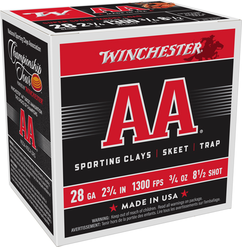 WINCHESTER AA 28GA 2.75″ 3/4OZ – #8.5 1300FPS 250RD CASE LOT