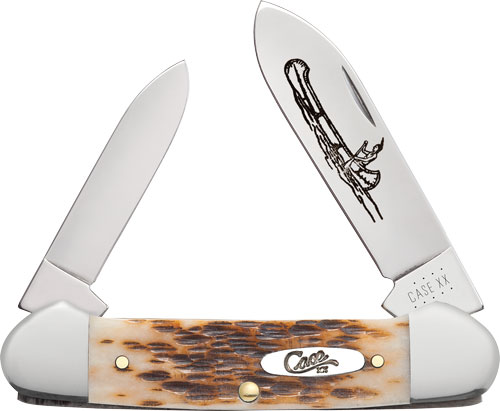 CASE KNIVES AMBER BONE PEACH – SEED JIG CANOE