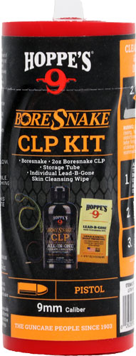 HOPPES BORESNAKE CLEANING KIT – COMBO W/CLP 9MM PISTOL