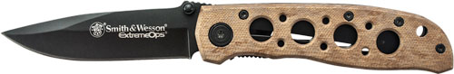 S&W KNIFE EXTREME OPS 3.2″ – BLADE BLACK/DESERT CAMO HANDLE