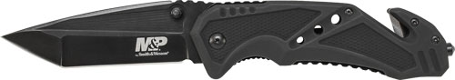 S&W KNIFE CLIP FOLDER 3.8″ – BLADE BLACK W/ STRAP CUTTER