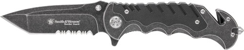 S&W KNIFE BORDER GUARD 3.5″ – BLADE W/STRAP CUTTER/GLS BREKR
