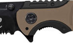 S&W KNIFE M&P INDEX FLIPPER – 3.5″ BLACK/DESERT TAN CLIP PT