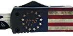 TEMPLAR KNIFE SLIM OTF BETSY – ROSS FLAG 3.1″ BLACK DROP PNT