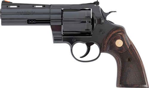 COLT ANACONDA 44MAG 4″ 6RD – BLUED MEDALLION WOOD GRIPS