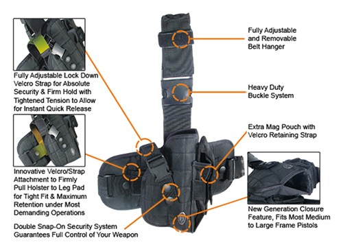 UTG HOLSTER SPECIAL OPS – TACTICAL LEG HOLSTER BLACK
