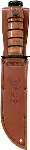KA-BAR FIGHTING/UTILITY KNIFE – 7″ W/LEATHER SHEATH US NAVY