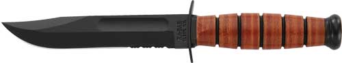 KA-BAR FIGHTING/UTILITY KNIFE – 5.25″ SHRT W/LTHR USMC SERRTD