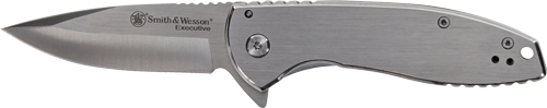 S&W KNIFE EXECUTIVE PLATINUM – 3″ SS/SS DROP POINT W/PKT CLIP