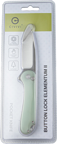 CIVIVI KNIFE ELEMENTUM II 2.96 – ” NATURAL G10/SATIN CLAM PACK